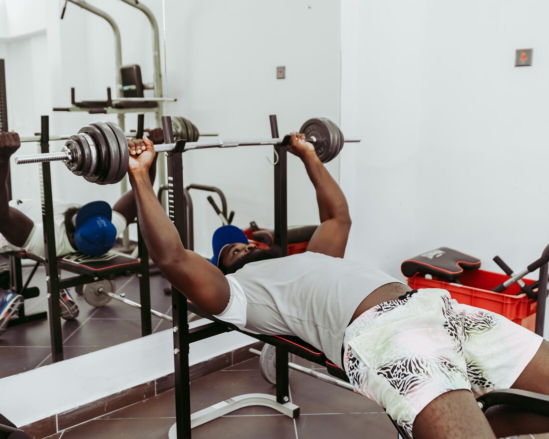 Strength training area in the gym